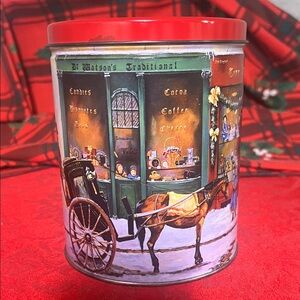 Maurice Lenell Shortbread Cookies Tin Christmas Scene 6" 1994 - Rare Vintage